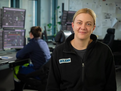 Susanne Lahti työpaikalla.