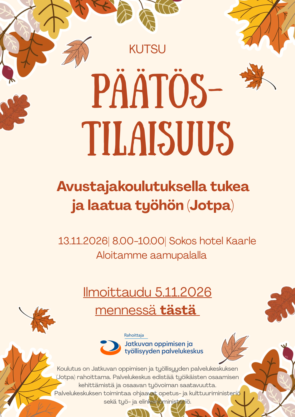 Jotpa-päätöstilaisuus 2026