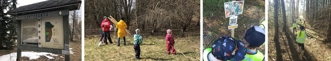 Kuvia Lehtorannan lasten puulajipolusta