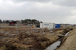 Luova Kampuksen navettatyömaa toukokuun alussa 2021