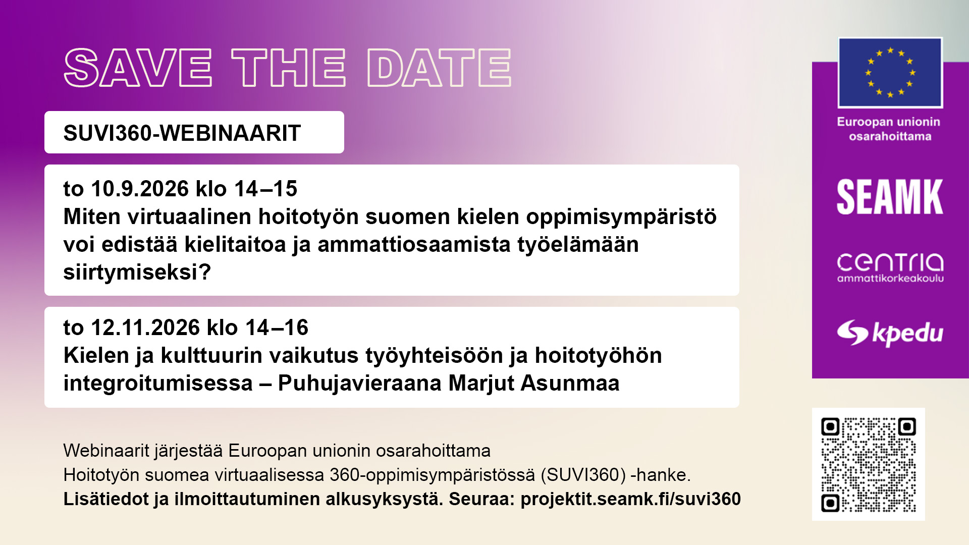 SUVI360-hankkeen webinaarit syksyllä 2026
