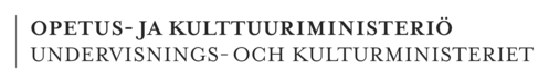 Opetus- ja kulttuuriministeriön logo.